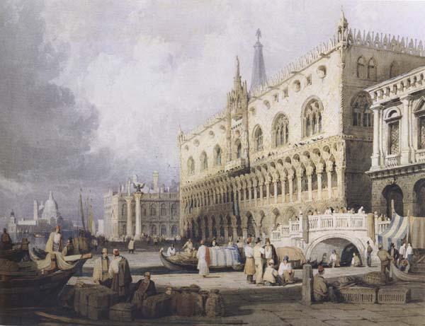 Samuel Prout The Doge s Palace and the Grand Canal,Venice (mk47) France oil painting art
